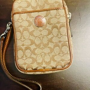 Coach Brown Leather Clutch Wristlet